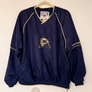 Genuine Stuff VTG Pitt Panthers Navy Blue Gold V-Neck Windbreaker Jacket Sz L